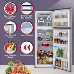 LG 322 Litres 2 Star Frost Free Double Door Convertible Refrigerator with Multi Air Flow System (GL-S342SPZY, Shiny Steel)