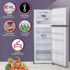 LG 322 Litres 2 Star Frost Free Double Door Convertible Refrigerator with Multi Air Flow System (GL-S342SPZY, Shiny Steel)