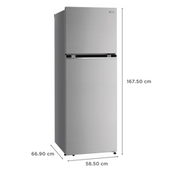 LG 322 Litres 2 Star Frost Free Double Door Convertible Refrigerator with Multi Air Flow System (GL-S342SPZY, Shiny Steel)