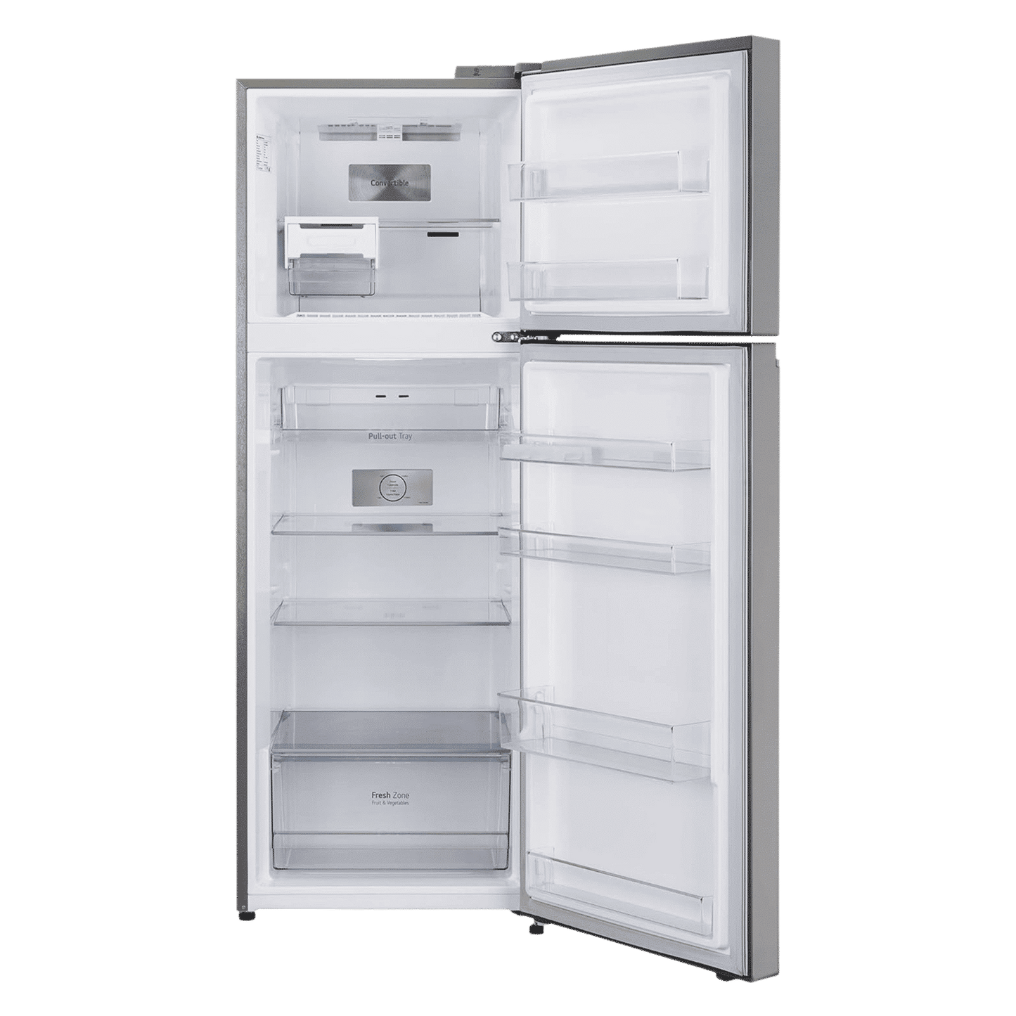 LG 322 Litres 2 Star Frost Free Double Door Convertible Refrigerator with Multi Air Flow System (GL-S342SPZY, Shiny Steel)