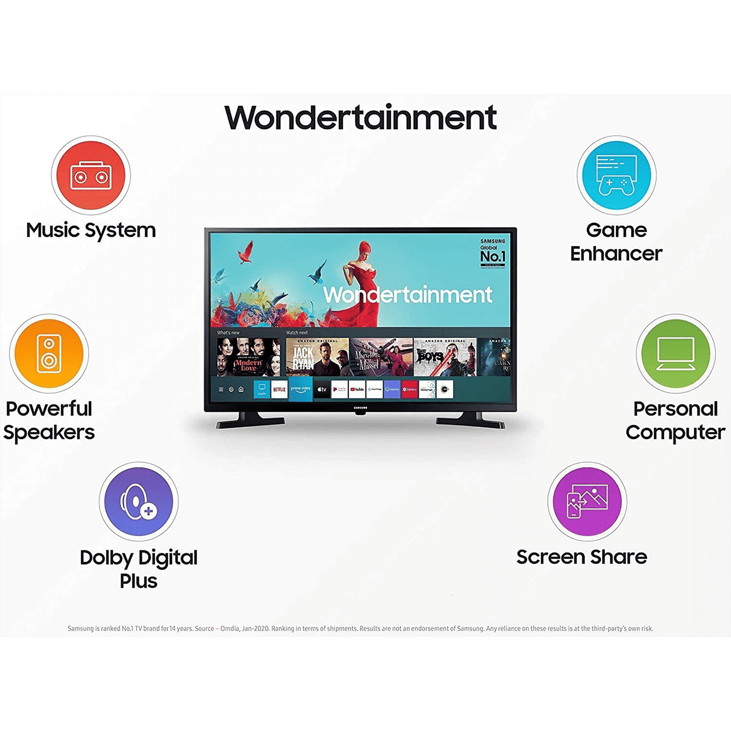 SAMSUNG Series 4 80 cm (32 inch) HD Ready LED Smart Tizen TV with Hyper Real Picture Engine (2020 Model)