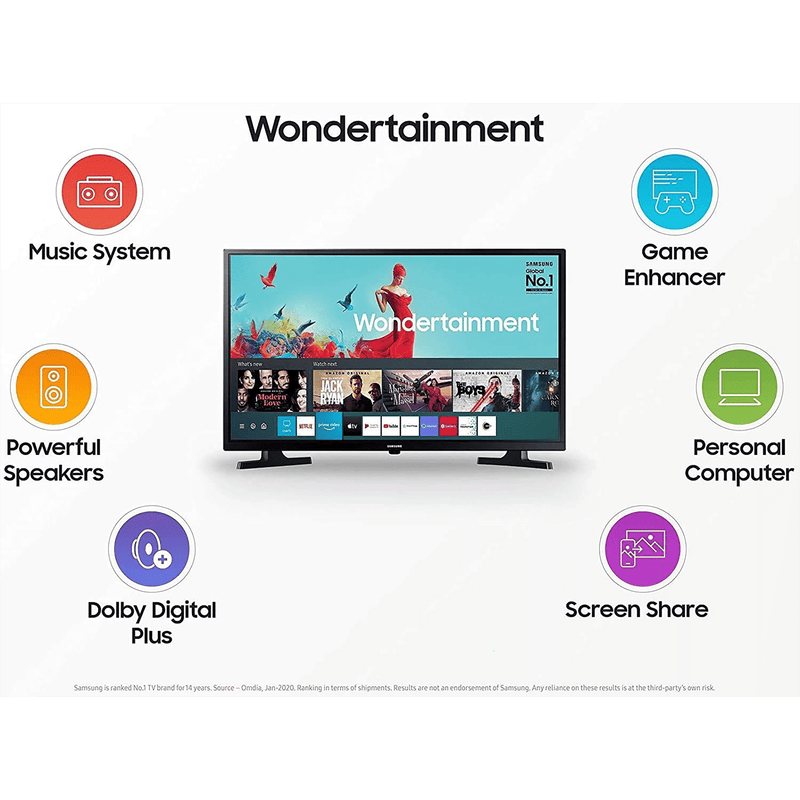 SAMSUNG Series 4 80 cm (32 inch) HD Ready LED Smart Tizen TV with Hyper Real Picture Engine (2020 Model)
