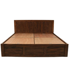 Premium Sheesham Wood Box Storage Bed with Slatted Headboard
