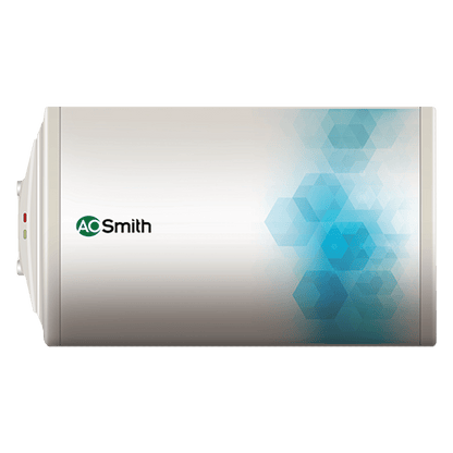 AO Smith Elegance Slim-LHS 25 Litres 3 Star Horizontal Storage Water Geyser with Glass Coated Incoloy Heating Element (White)