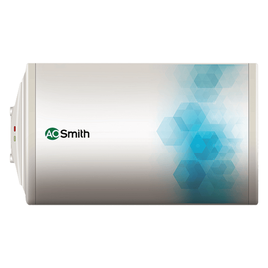 AO Smith Elegance Slim-LHS 25 Litres 3 Star Horizontal Storage Water Geyser with Glass Coated Incoloy Heating Element (White)
