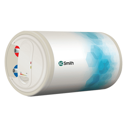 AO Smith Elegance Slim-LHS 25 Litres 3 Star Horizontal Storage Water Geyser with Glass Coated Incoloy Heating Element (White)