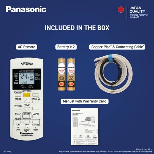 Panasonic 1.5 Ton 3 Star Inverter Split AC | Copper Condenser | 8-in-1 Convertible | PM 0.1 Filter | 4-Way Swing | Wi-Fi & Voice Control (CSEU18CKY3XFMH, 2026 Model)
