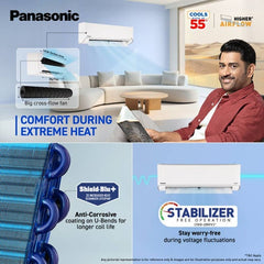Panasonic 1.5 Ton 3 Star Inverter Split AC | Copper Condenser | 8-in-1 Convertible | PM 0.1 Filter | DustBuster Technology | High Ambient Cooling (CSEU18CKY3F, 2026 Model)