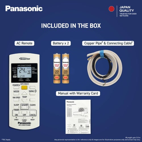 Panasonic 1.5 Ton 3 Star Inverter Split AC | Copper Condenser | 8-in-1 Convertible | PM 0.1 Filter | DustBuster Technology | High Ambient Cooling (CSEU18CKY3F, 2026 Model)