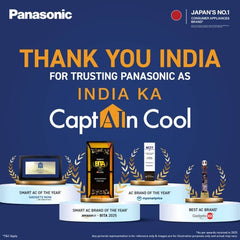 Panasonic 1 Ton 3 Star Inverter Split AC | Copper Condenser | 8-in-1 Convertible | PM 0.1 Filter | DustBuster Technology | High Ambient Cooling (CSEU12CKY3FM, 2026 Model)
