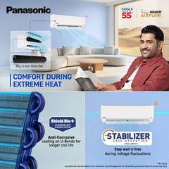 Panasonic 1 Ton 3 Star Inverter Split AC | Copper Condenser | 8-in-1 Convertible | PM 0.1 Filter | DustBuster Technology | High Ambient Cooling (CSEU12CKY3FM, 2026 Model)