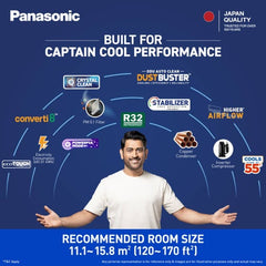 Panasonic 1.5 Ton 5 Star Inverter Split AC | Copper Condenser | 8-in-1 Convertible | PM 0.1 Filter | 4-Way Swing (CSEU18CKY5XF, 2026 Model)