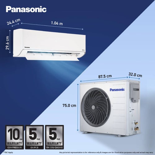 Panasonic 2 Ton 5 Star Inverter Split AC | Copper Condenser | 8-in-1 Convertible | PM 0.1 Filter | 4-Way Swing | Wi-Fi & Voice Control (CSEU24CKY5FM, 2026 Model)