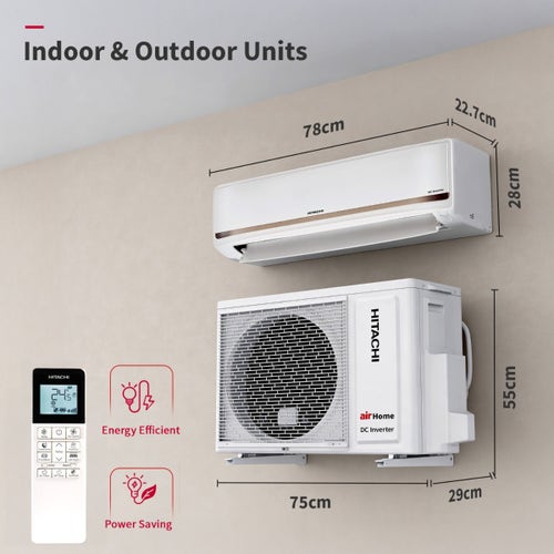 Hitachi 1 Ton 3 Star Inverter Split AC | Hot & Cold | 4 Way Swing | Long Air Throw | Silent Mode (RASG312PCDISS1TSPL, 2026 Model - New BEE Rating) White