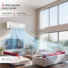 Hitachi 1 Ton 5 Star Inverter Split AC | Convertible Cooling | 4 Way Swing | Long Air Throw | Silent Mode (RASV518PCDIST15TSPL, 2026 Model - New BEE Rating) White