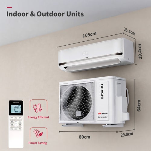 Hitachi 1.5 Ton 5 Star Inverter Split AC | Convertible Cooling | 4 Way Swing | Wi-Fi & Voice Control | Long Air Throw (RASX518PCDISM115TSPL, 2026 Model - New BEE Rating) White