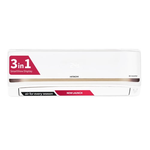 Hitachi 2 Ton 3 Star Inverter Split AC | Twin Rotary Compressor | 4 Way Swing | Long Air Throw (RAS.V322PCDIST, 2026 Model - New BEE Rating) White