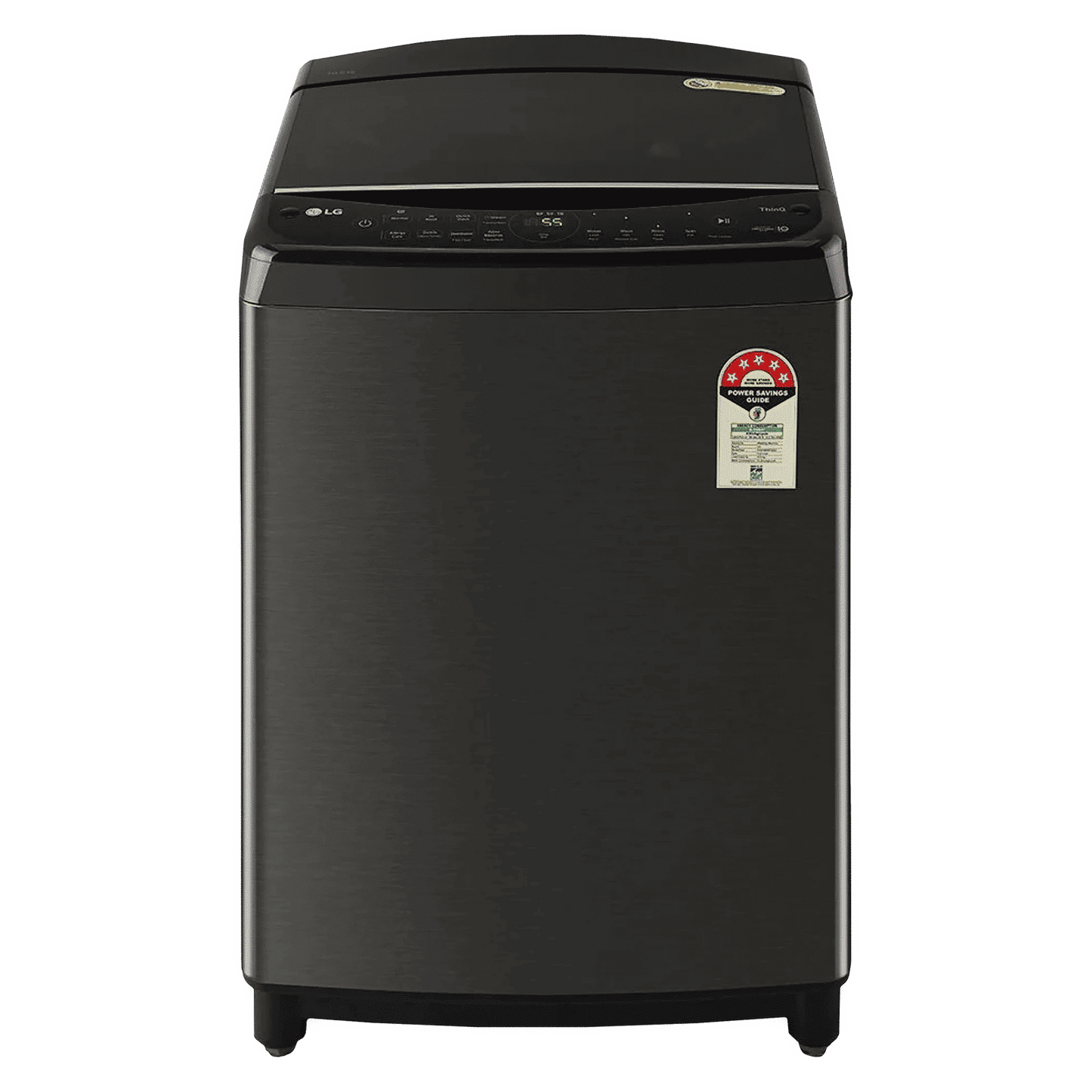 LG 10 kg 5 Star Inverter Fully Automatic Top Load Washing Machine (THD10SWP.APBQEIL, In-Built Heater, Platinum Black)