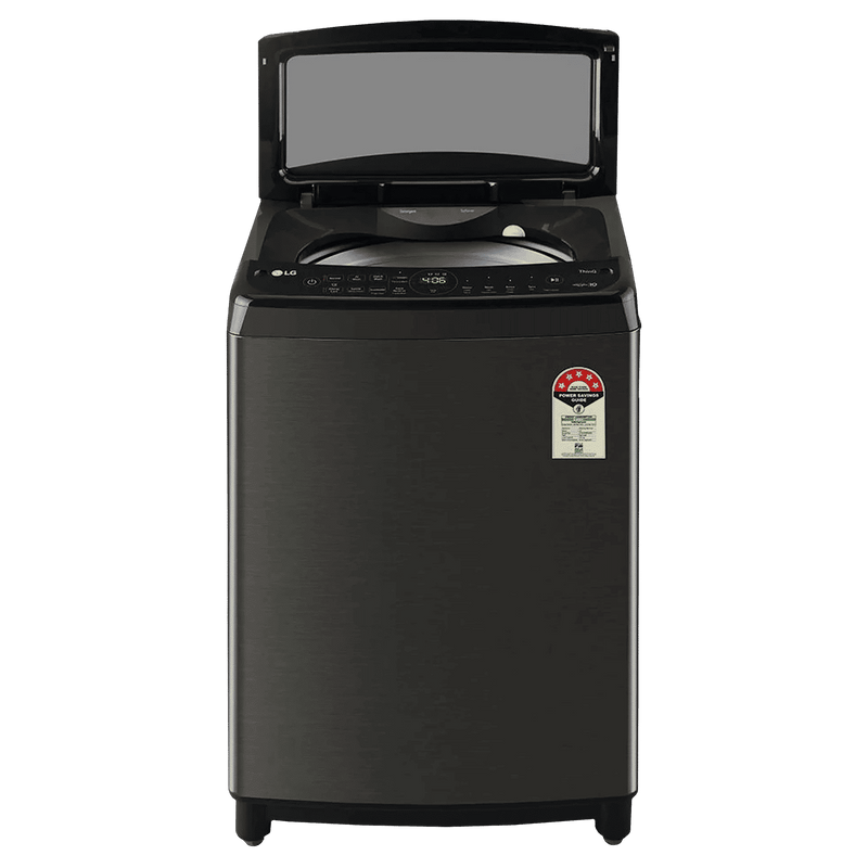 LG 10 kg 5 Star Inverter Fully Automatic Top Load Washing Machine (THD10SWP.APBQEIL, In-Built Heater, Platinum Black)