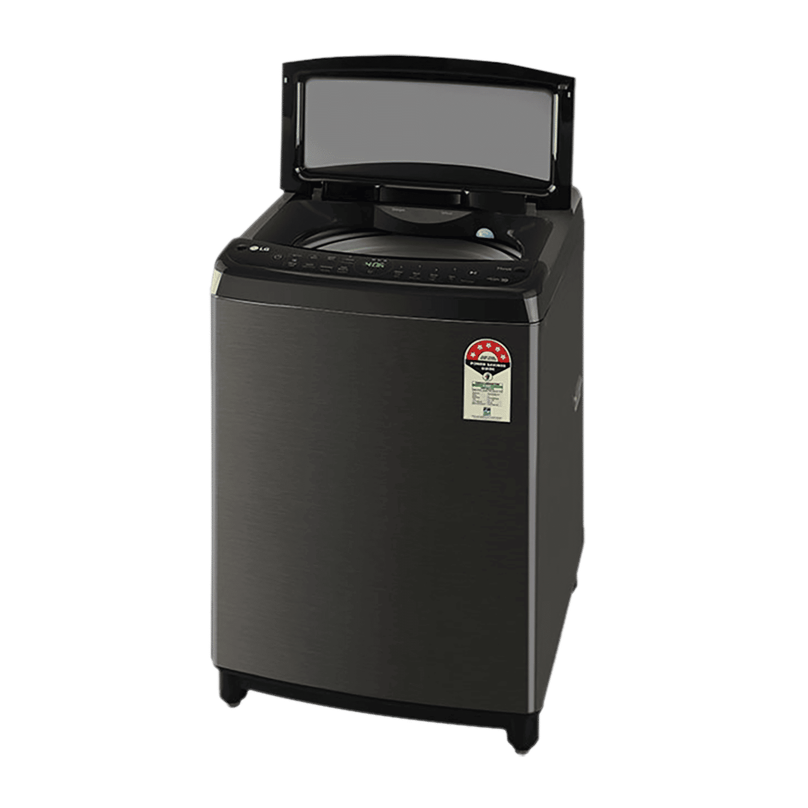 LG 10 kg 5 Star Inverter Fully Automatic Top Load Washing Machine (THD10SWP.APBQEIL, In-Built Heater, Platinum Black)