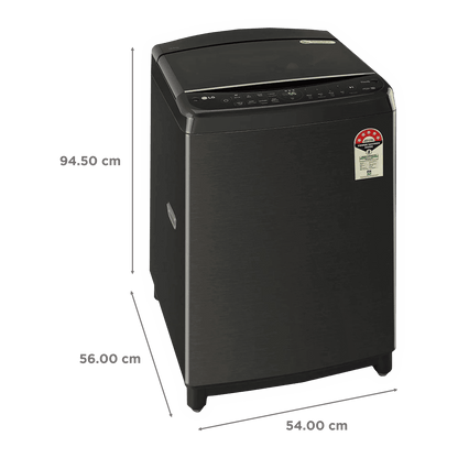 LG 10 kg 5 Star Inverter Fully Automatic Top Load Washing Machine (THD10SWP.APBQEIL, In-Built Heater, Platinum Black)