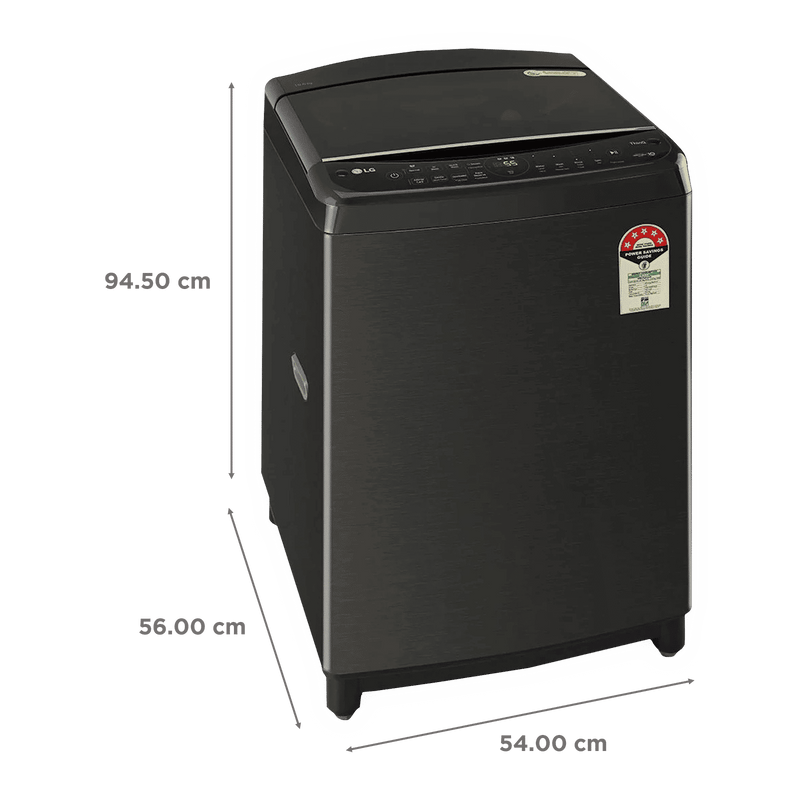LG 10 kg 5 Star Inverter Fully Automatic Top Load Washing Machine (THD10SWP.APBQEIL, In-Built Heater, Platinum Black)