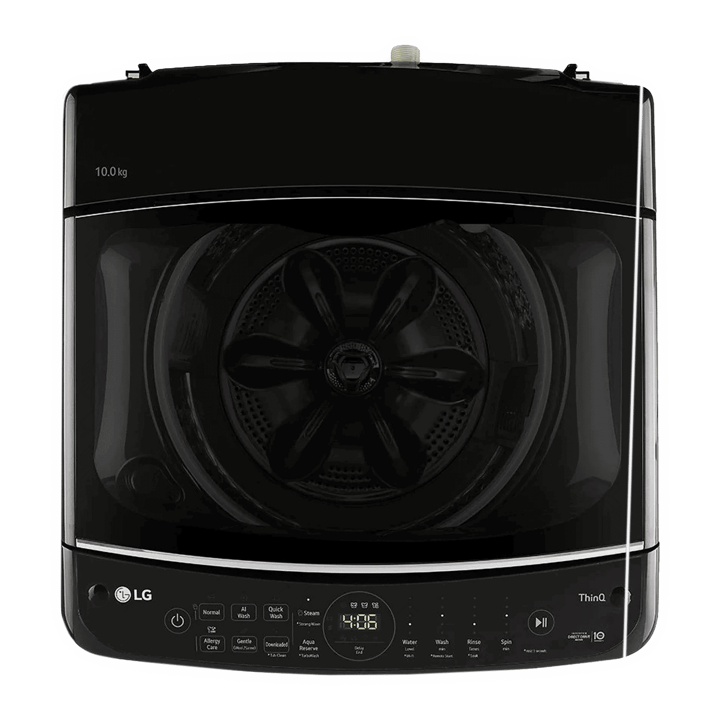 LG 10 kg 5 Star Inverter Fully Automatic Top Load Washing Machine (THD10SWP.APBQEIL, In-Built Heater, Platinum Black)