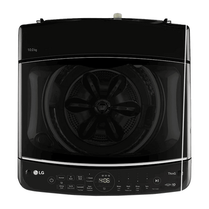 LG 10 kg 5 Star Inverter Fully Automatic Top Load Washing Machine (THD10SWP.APBQEIL, In-Built Heater, Platinum Black)