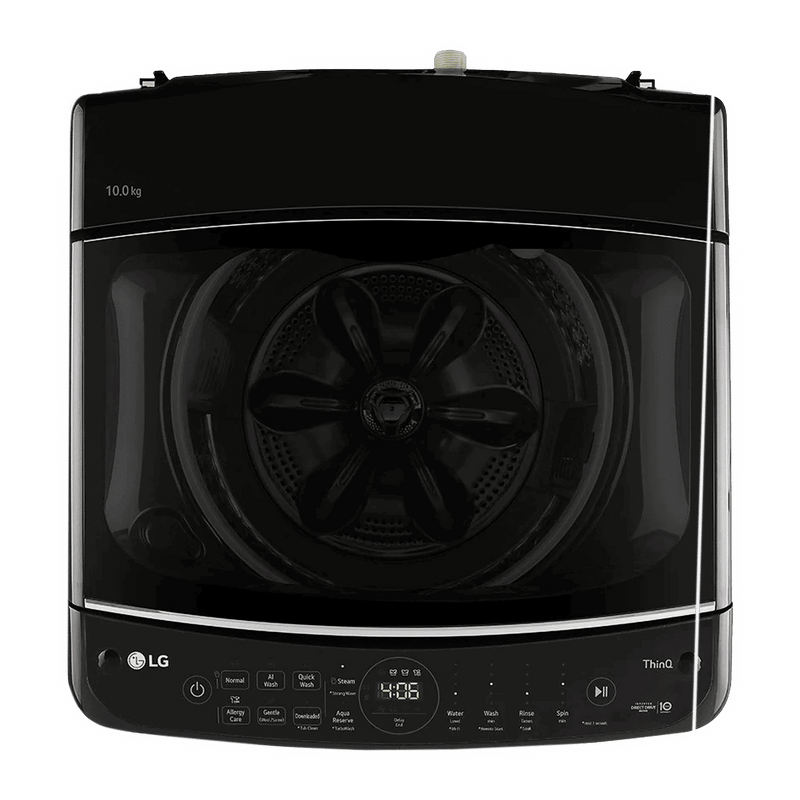 LG 10 kg 5 Star Inverter Fully Automatic Top Load Washing Machine (THD10SWP.APBQEIL, In-Built Heater, Platinum Black)