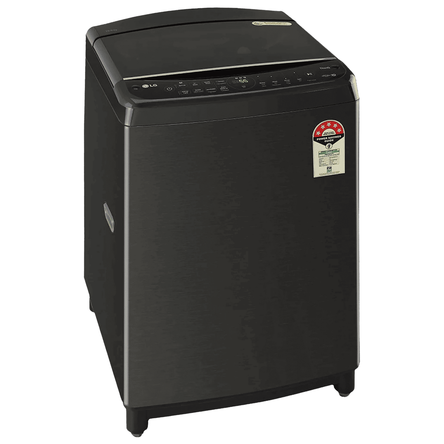 LG 10 kg 5 Star Inverter Fully Automatic Top Load Washing Machine (THD10SWP.APBQEIL, In-Built Heater, Platinum Black)