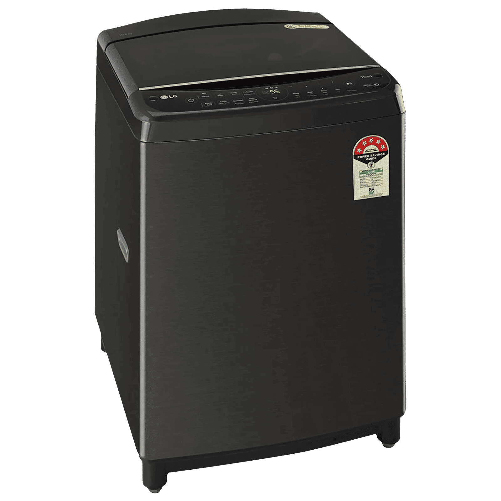 LG 10 kg 5 Star Inverter Fully Automatic Top Load Washing Machine (THD10SWP.APBQEIL, In-Built Heater, Platinum Black)
