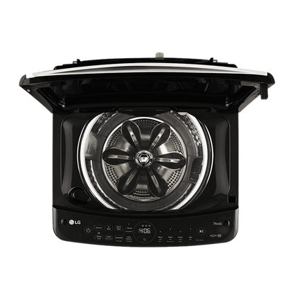 LG 10 kg 5 Star Inverter Fully Automatic Top Load Washing Machine (THD10SWP.APBQEIL, In-Built Heater, Platinum Black)