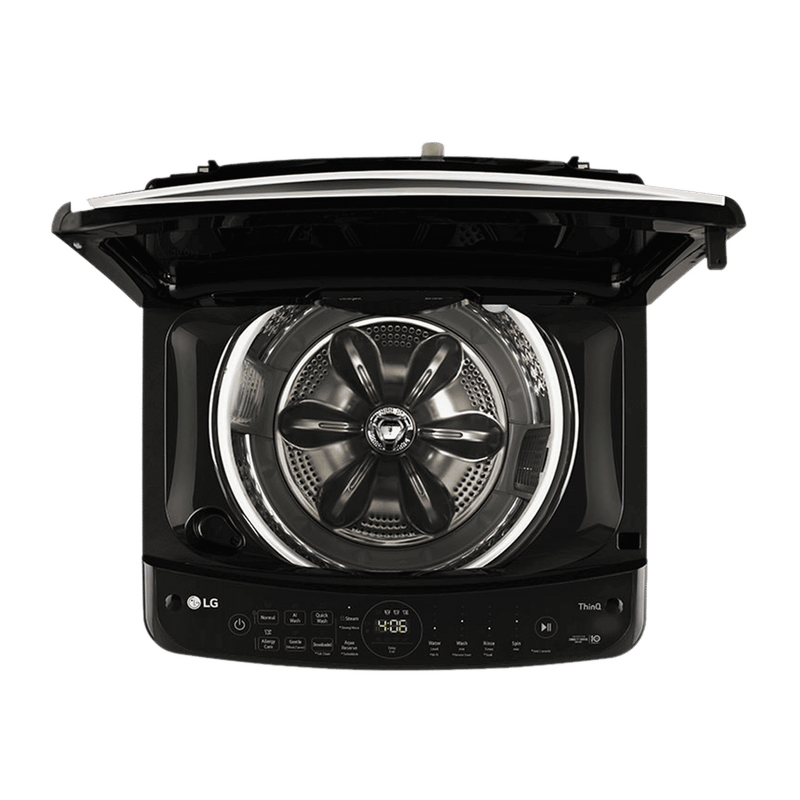 LG 10 kg 5 Star Inverter Fully Automatic Top Load Washing Machine (THD10SWP.APBQEIL, In-Built Heater, Platinum Black)