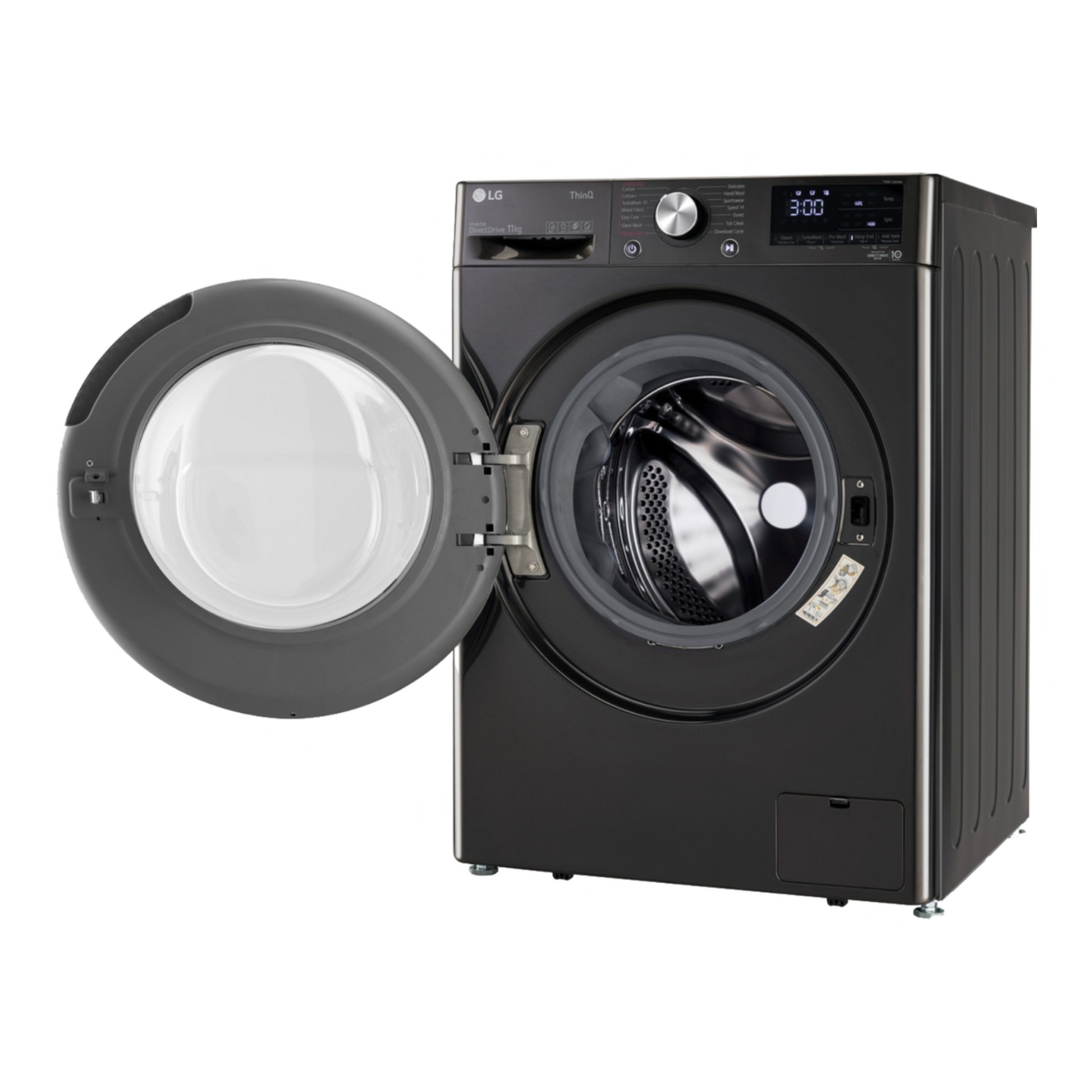 LG 11 kg 5 Star Inverter Fully Automatic Front Load Washing Machine (FHP1411Z9B.ABLQEIL, Steam Wash Technology, Black)