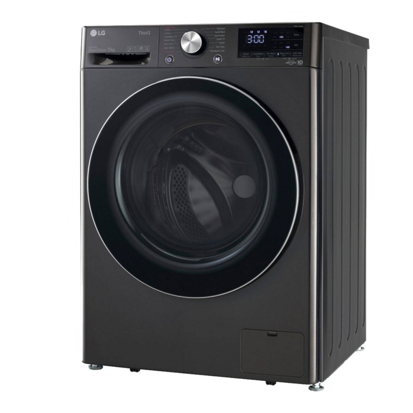LG 11 kg 5 Star Inverter Fully Automatic Front Load Washing Machine (FHP1411Z9B.ABLQEIL, Steam Wash Technology, Black)