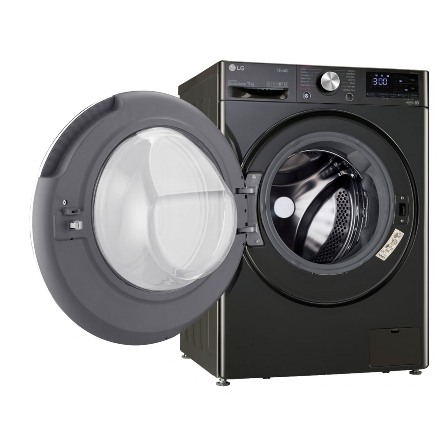 LG 11 kg 5 Star Inverter Fully Automatic Front Load Washing Machine (FHP1411Z9B.ABLQEIL, Steam Wash Technology, Black)