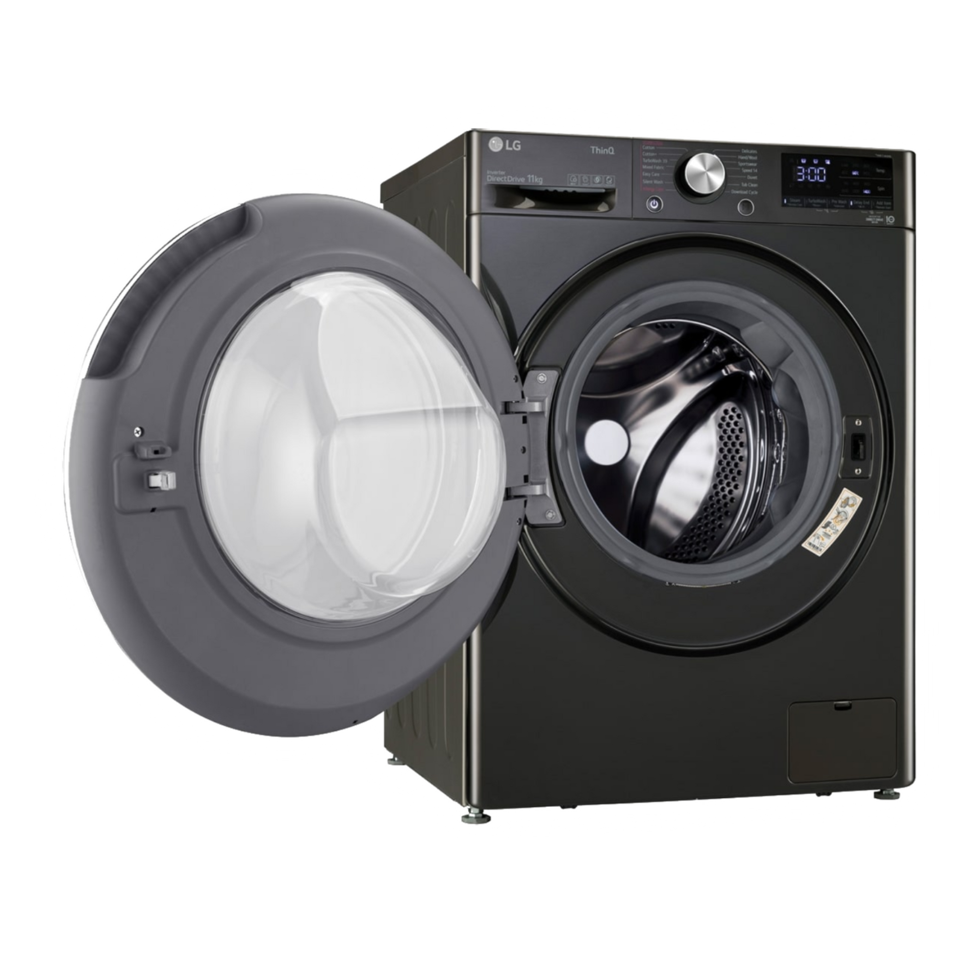 LG 11 kg 5 Star Inverter Fully Automatic Front Load Washing Machine (FHP1411Z9B.ABLQEIL, Steam Wash Technology, Black)