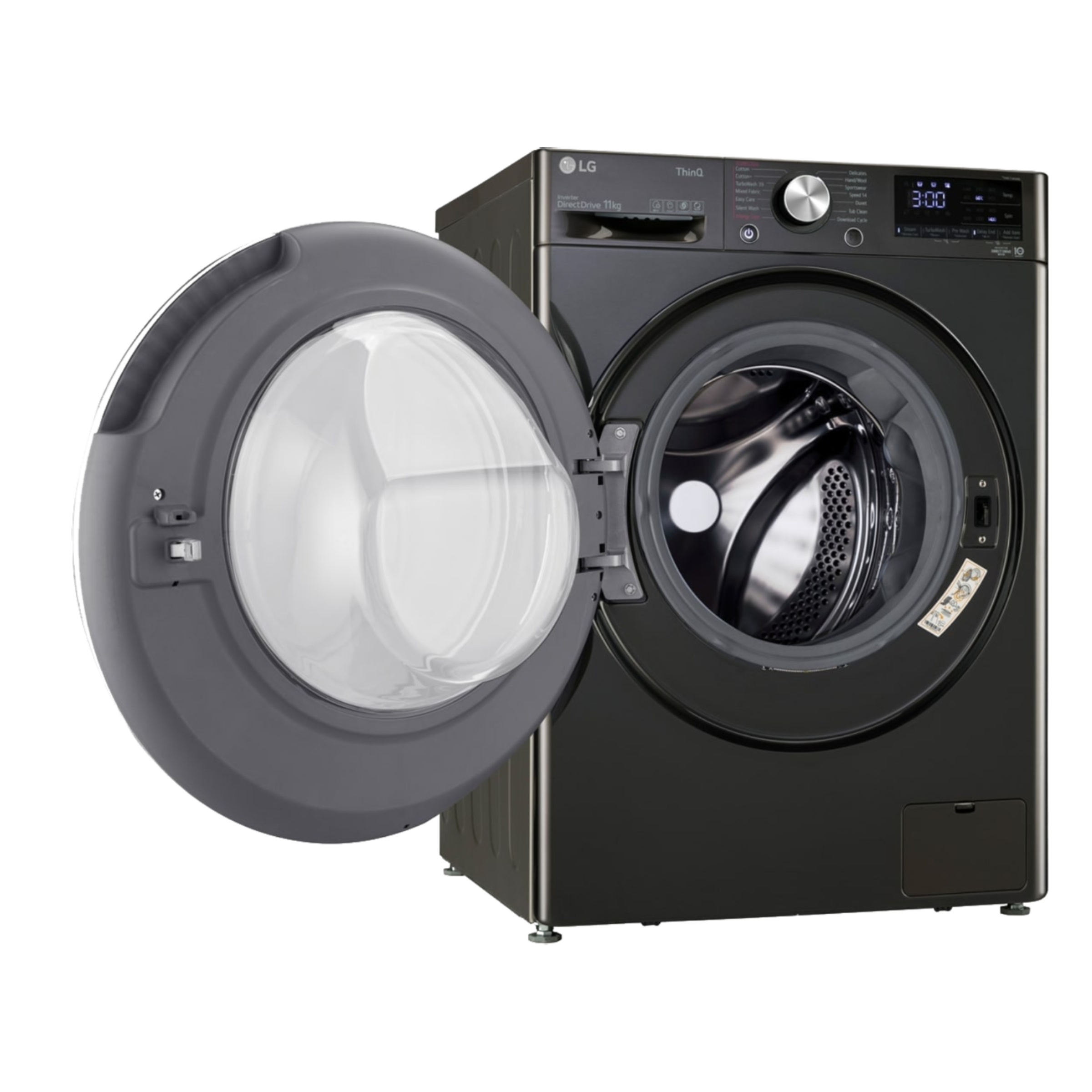 LG 11 kg 5 Star Inverter Fully Automatic Front Load Washing Machine (FHP1411Z9B.ABLQEIL, Steam Wash Technology, Black)