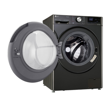 LG 11 kg 5 Star Inverter Fully Automatic Front Load Washing Machine (FHP1411Z9B.ABLQEIL, Steam Wash Technology, Black)