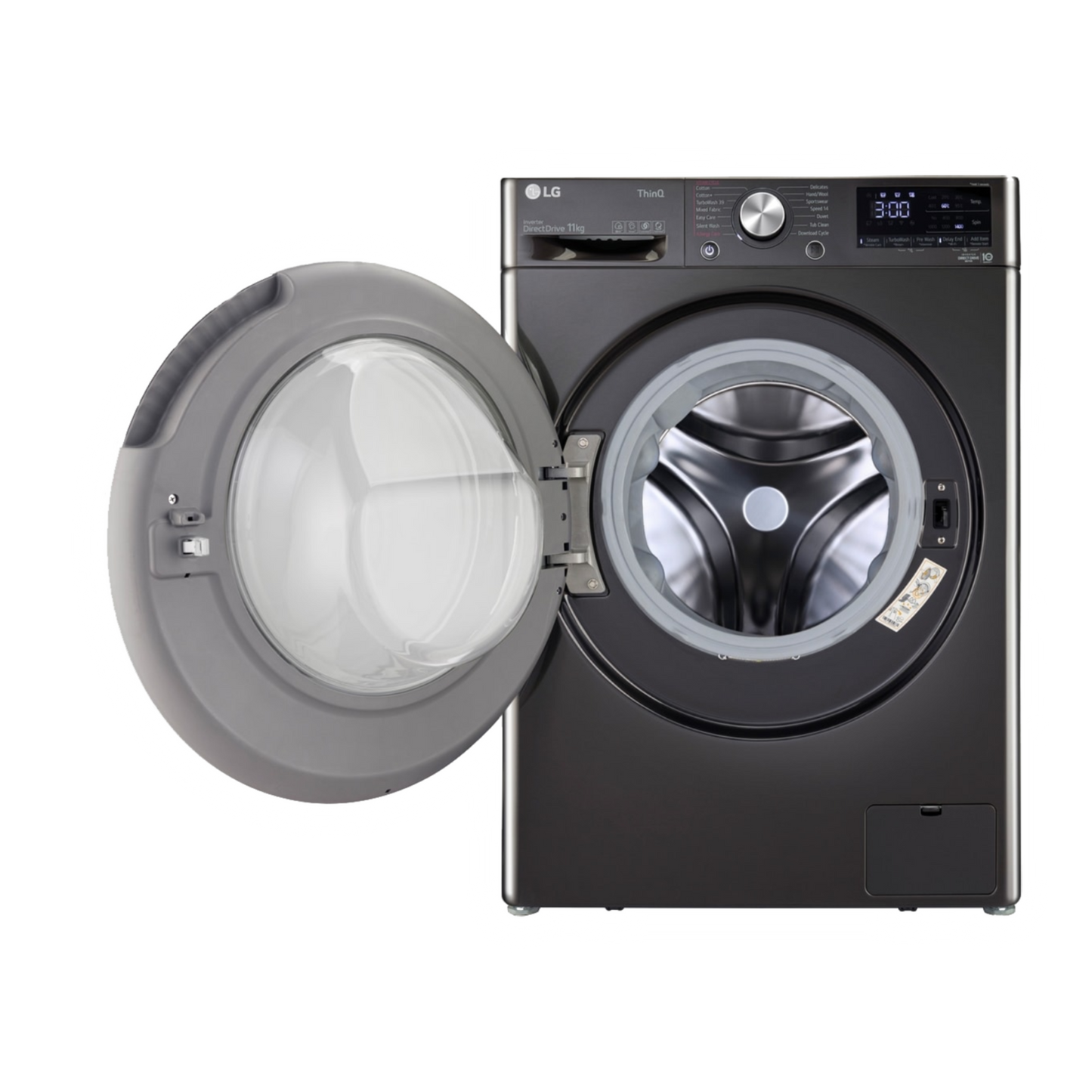 LG 11 kg 5 Star Inverter Fully Automatic Front Load Washing Machine (FHP1411Z9B.ABLQEIL, Steam Wash Technology, Black)