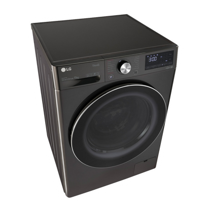 LG 11 kg 5 Star Inverter Fully Automatic Front Load Washing Machine (FHP1411Z9B.ABLQEIL, Steam Wash Technology, Black)