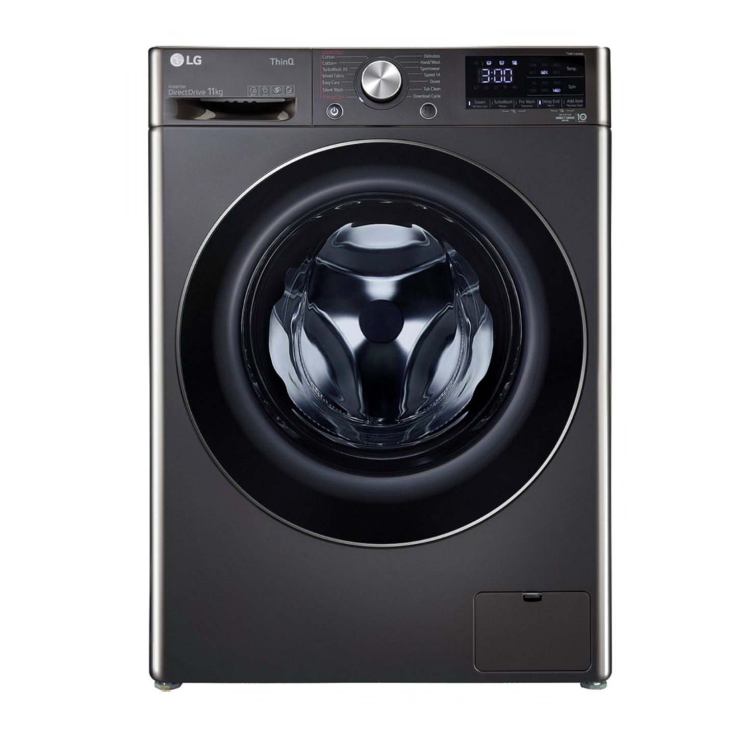 LG 11 kg 5 Star Inverter Fully Automatic Front Load Washing Machine (FHP1411Z9B.ABLQEIL, Steam Wash Technology, Black)