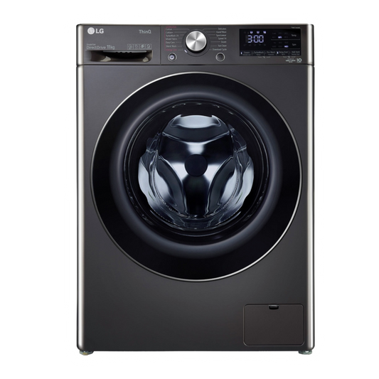 LG 11 kg 5 Star Inverter Fully Automatic Front Load Washing Machine (FHP1411Z9B.ABLQEIL, Steam Wash Technology, Black)