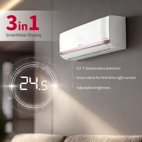 Hitachi 1.5 Ton 3 Star Inverter Split AC | Hybrid Convertible | 4 Way Swing | Wi-Fi & Voice Control | Long Air Throw (RASY319PCDISL15TSPL, 2026 Model - New BEE Rating) White