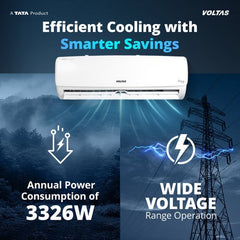 Voltas 1 Ton 3 Star Inverter Split AC | Copper | 4-in-1 Adjustable Mode | Anti-Dust Filter | Turbo Cooling | High Ambient Cooling (123INVVECTRAELEGANT1TSPL, 2026 Model)