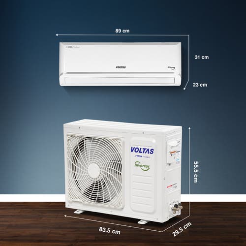 Voltas 1.5 Ton 3 Star Inverter Split AC | Copper | 4-in-1 Adjustable Mode | Turbo Cooling | High Ambient Cooling | Anti-Dust Filter (183INVVECTRAZENSILVER15TSPL, 2026 Model)