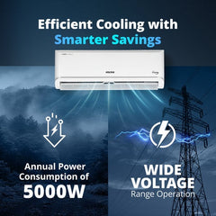 Voltas 1.5 Ton 3 Star Inverter Split AC | Copper | 4-in-1 Adjustable Mode | Turbo Cooling | High Ambient Cooling | Anti-Dust Filter (183INVVECTRAZENSILVER15TSPL, 2026 Model)