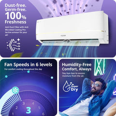 Voltas 1.5 Ton 3 Star Inverter Split AC | Copper | 4-Step Adjustable Mode | Turbo Cooling | High Ambient Cooling | Anti-Dust Filter (183INV Vertis Zenith Gold, White, 2026 Model)