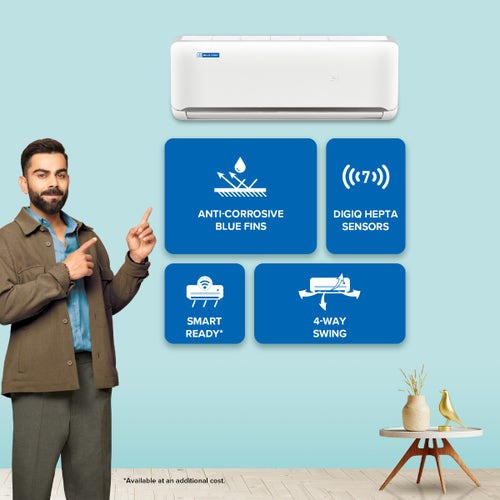 Bluestar 1 Ton 3 Star Inverter Split AC | Copper Condenser | 5-in-1 Convertible | Turbo Cool | Anti-Corrosive Blue Fins (IA312NXU, 2026 Model)