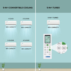 Bluestar 1 Ton 3 Star Inverter Split AC | Copper Condenser | 5-in-1 Convertible | Turbo Cool | Anti-Corrosive Blue Fins (IA312NXU, 2026 Model)